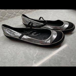 Marc Jacobs Silver Black Mary Jane Flats